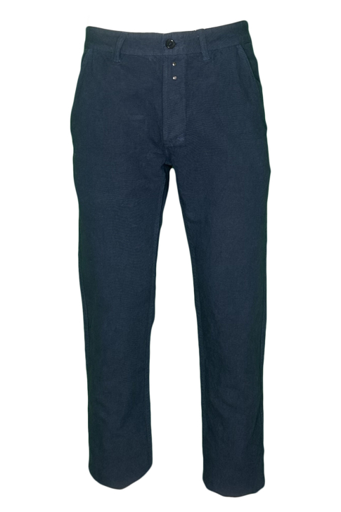 Cotton/Linen Workwear Trouser - Navy