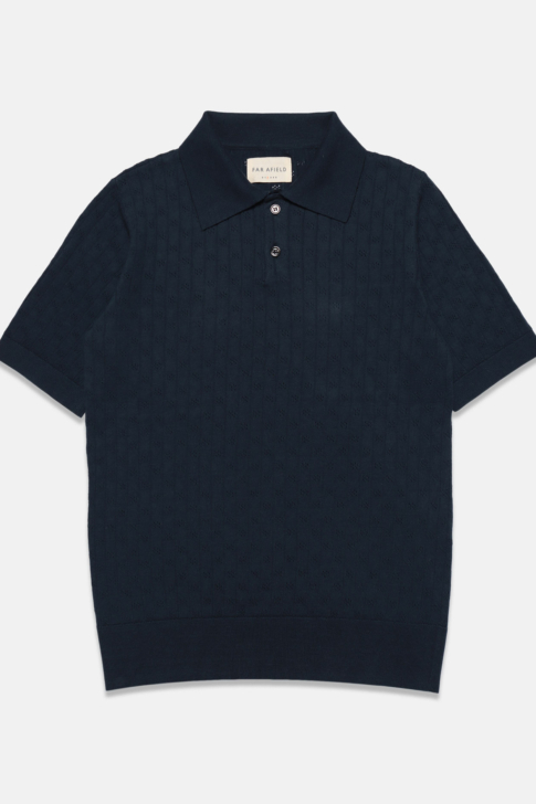 Jacobs Polo - Dark Navy Perforated Lace