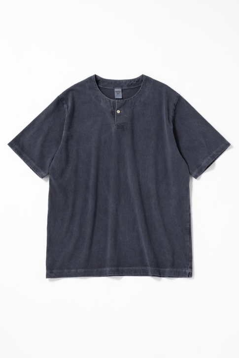 Henley Neck T-Shirt - Faded Navy